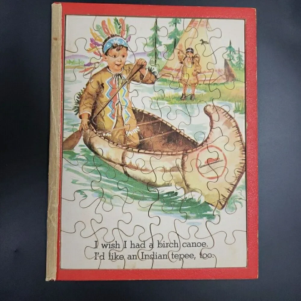 Vintage Jigsaw Picture Puzzle LOT of 8 Childrens 1940s Southwestern Nostalgia
